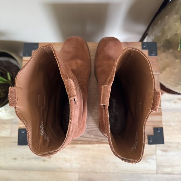 Free People Easton Equestrian Brown Suede Pull On "Ankle" Boots Size 8.5 / 39.5 - Picture 10 of 17